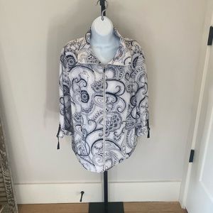 Chicos Zenergy Black/White Bomber Jacket